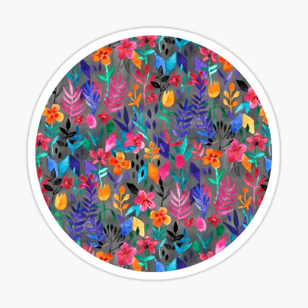 Item preview, Popping Color Painted Floral on Grey designed and sold by micklyn.