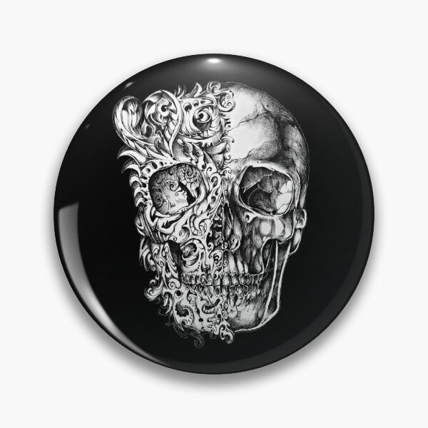 Item preview, Grey Half Skull Face designed and sold by slc2213.