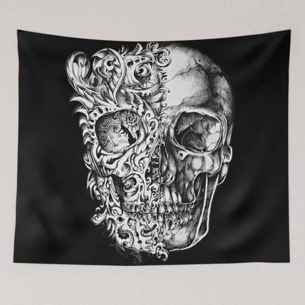 Item preview, Grey Half Skull Face designed and sold by slc2213.