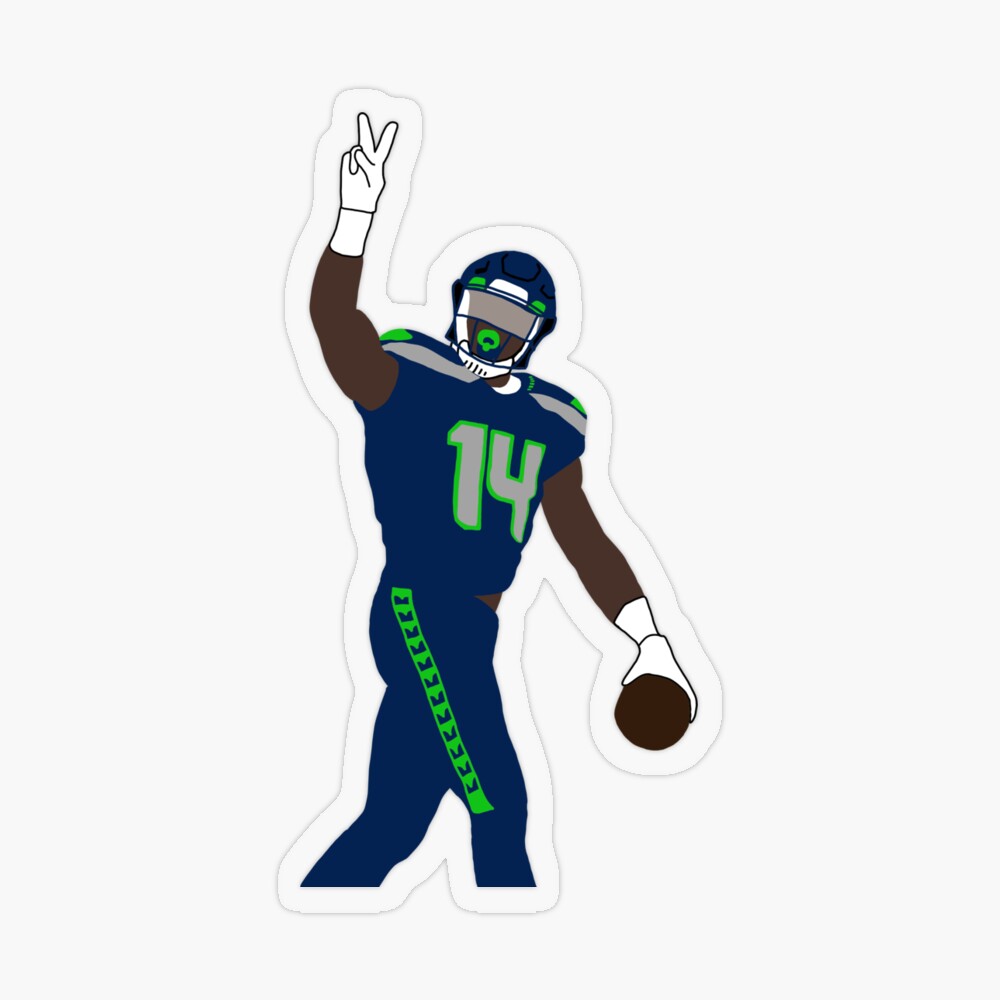 DK Metcalf Green Seattle Seahawks Football Glossy Sticker 