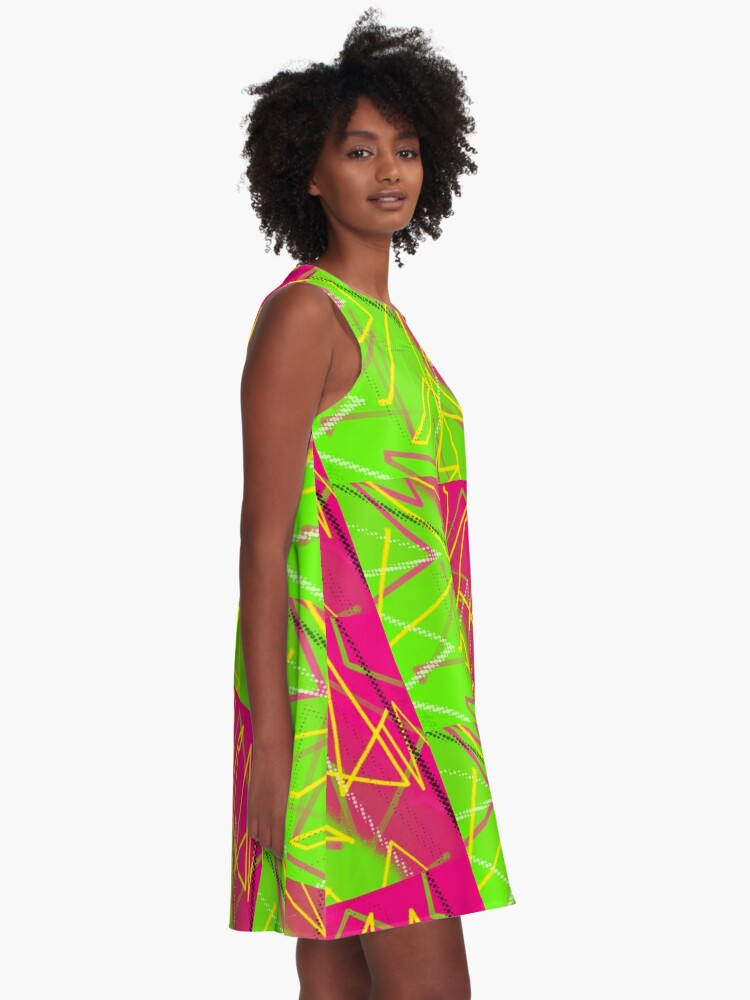 Alternate view of Neon 80's Vibes A-Line Dress