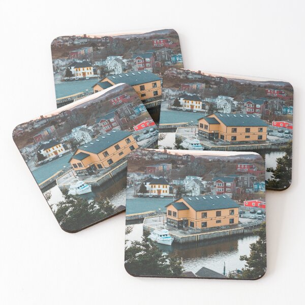 Item preview, sunset over yellow building in quid vidi, St. John's, newfoundland and labrador designed and sold by erikallen920.