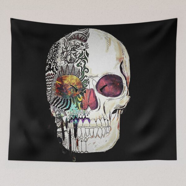 Item preview, Colourful Half Skull Face designed and sold by slc2213.