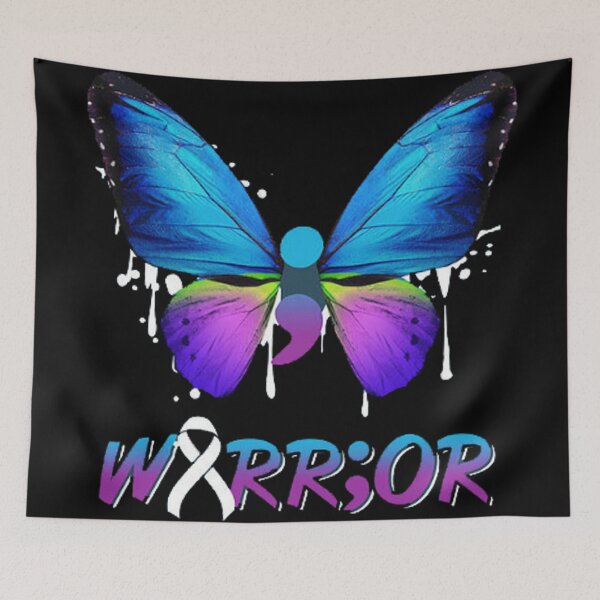Item preview, Butterfly Semicolon Warrior - Mental Health Awareness designed and sold by slc2213.
