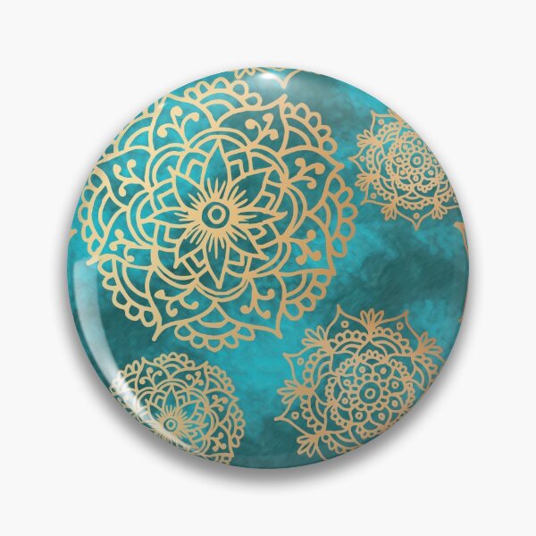Item preview, Light Blue and Gold Mandala Pattern designed and sold by Julie Erin Designs.