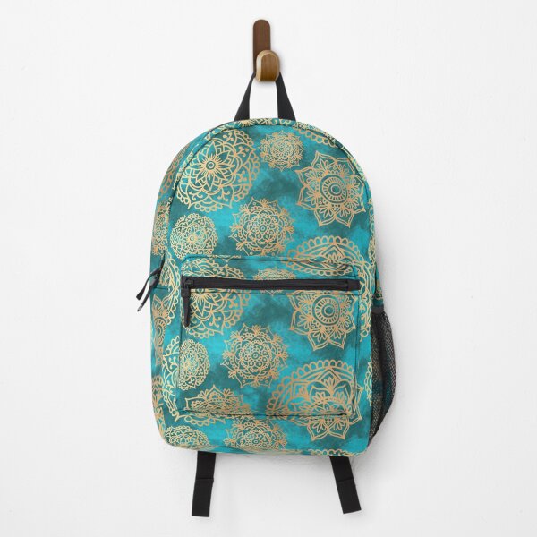 Item preview, Light Blue and Gold Mandala Pattern designed and sold by Julie Erin Designs.