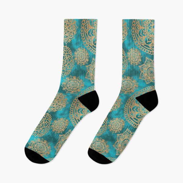 Item preview, Light Blue and Gold Mandala Pattern designed and sold by Julie Erin Designs.