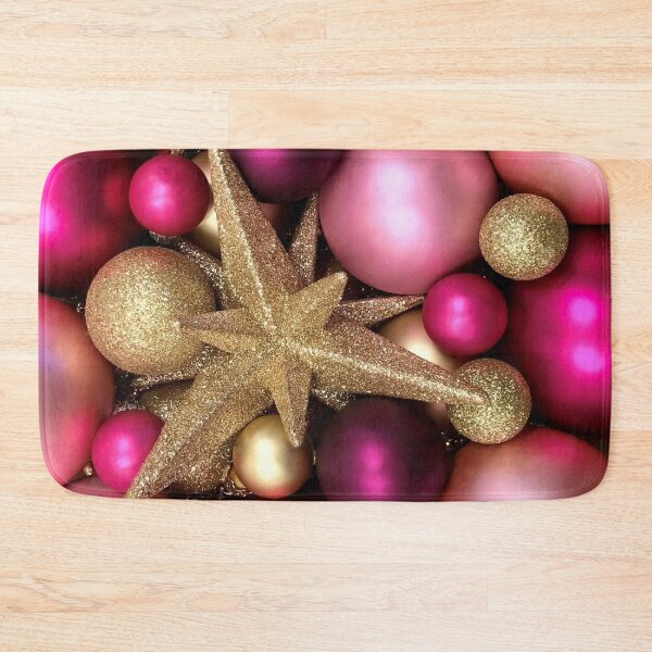 Item preview, Hot Pinks and Gold Christmas Ornaments Close-up designed and sold by InalterataArt.