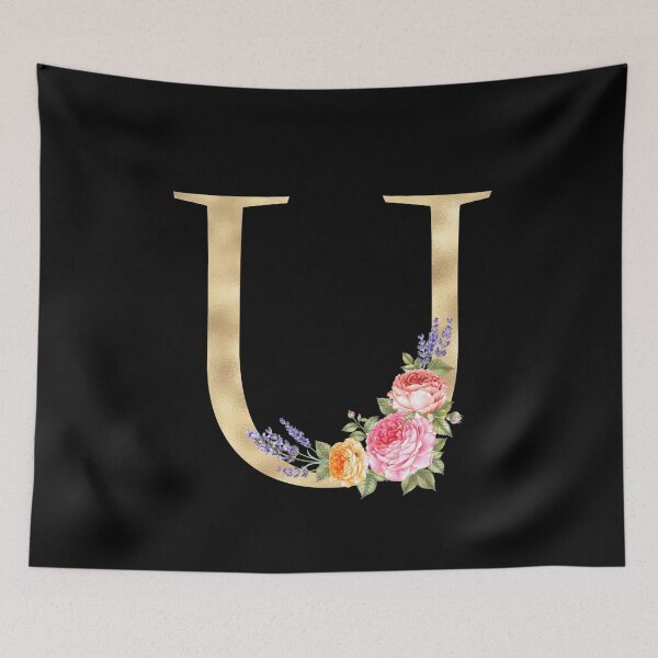 Item preview, Gold Letter U With Garden Flowers | Floral Wedding Letters designed and sold by SerendipityNow.