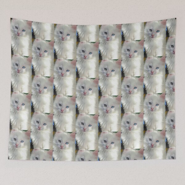 Item preview, Fluffy white kitten designed and sold by Fluffycat2020.