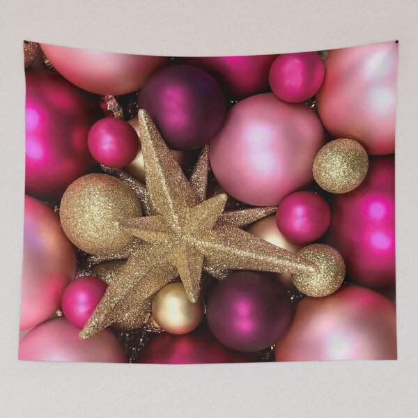 Item preview, Hot Pinks and Gold Christmas Ornaments Close-up designed and sold by InalterataArt.