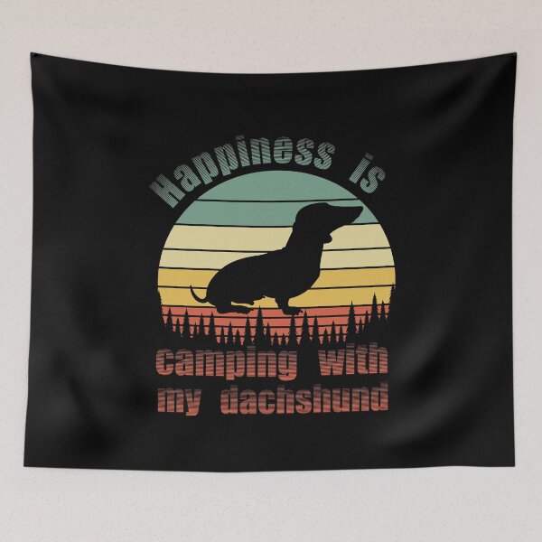 Item preview, Happiness is Camping with my Dachsund  designed and sold by Zurickdesigns.
