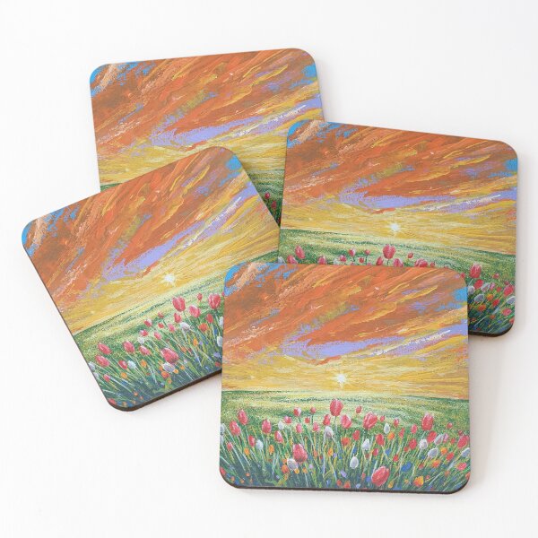Item preview, Beautiful Tulip Sunset over golden meadows. Landscape artwork design. designed and sold by Benjamin Heffernan.
