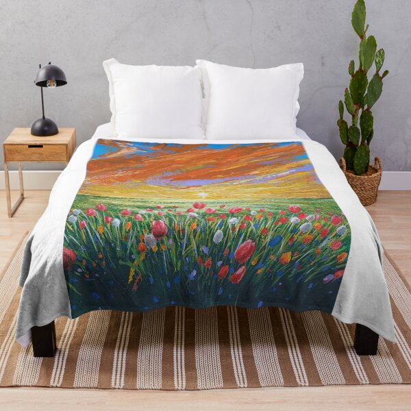 Item preview, Beautiful Tulip Sunset over golden meadows. Landscape artwork design. designed and sold by Benjamin Heffernan.