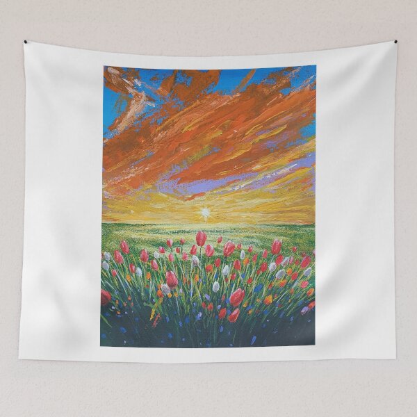 Item preview, Beautiful Tulip Sunset over golden meadows. Landscape artwork design. designed and sold by Benjamin Heffernan.