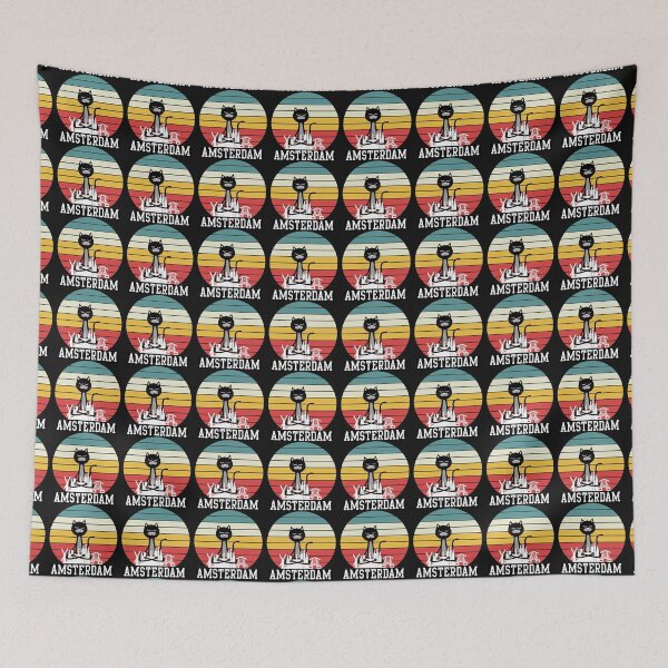 Item preview, Amsterdam skyline Cat Yoga designed and sold by HINDAM4U.