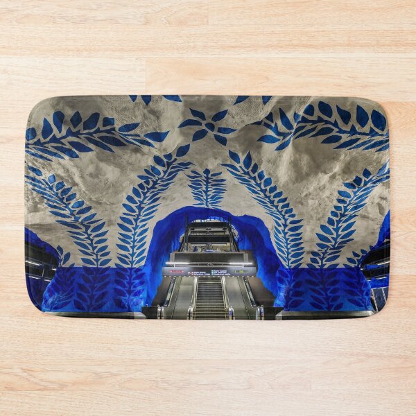 Item preview, White and blue Stockholm Metro station in Sweden designed and sold by SvetlanaSF.