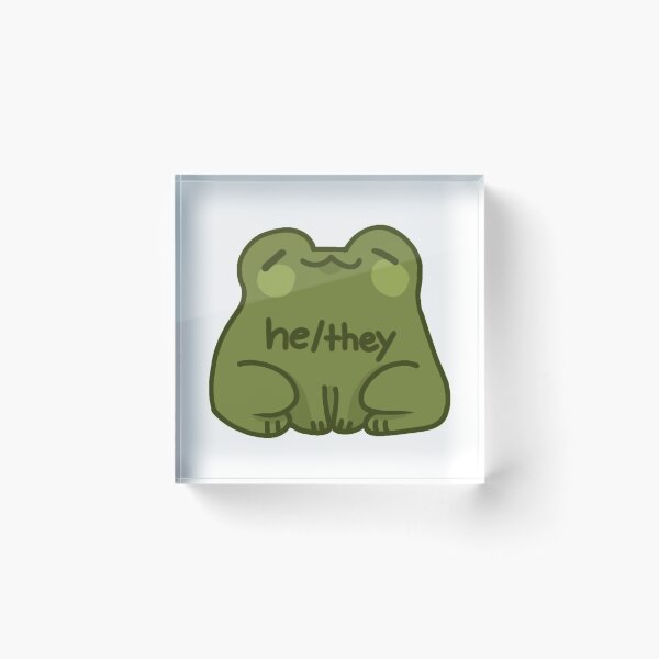 Item preview, He/They Frog Pronouns designed and sold by humblemushroom.