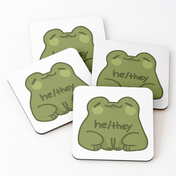 Item preview, He/They Frog Pronouns designed and sold by humblemushroom.