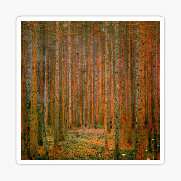 Aperçu de l'œuvre Gustav Klimt "Forêt de sapins" créée et vendue par Alexandra Dahl.