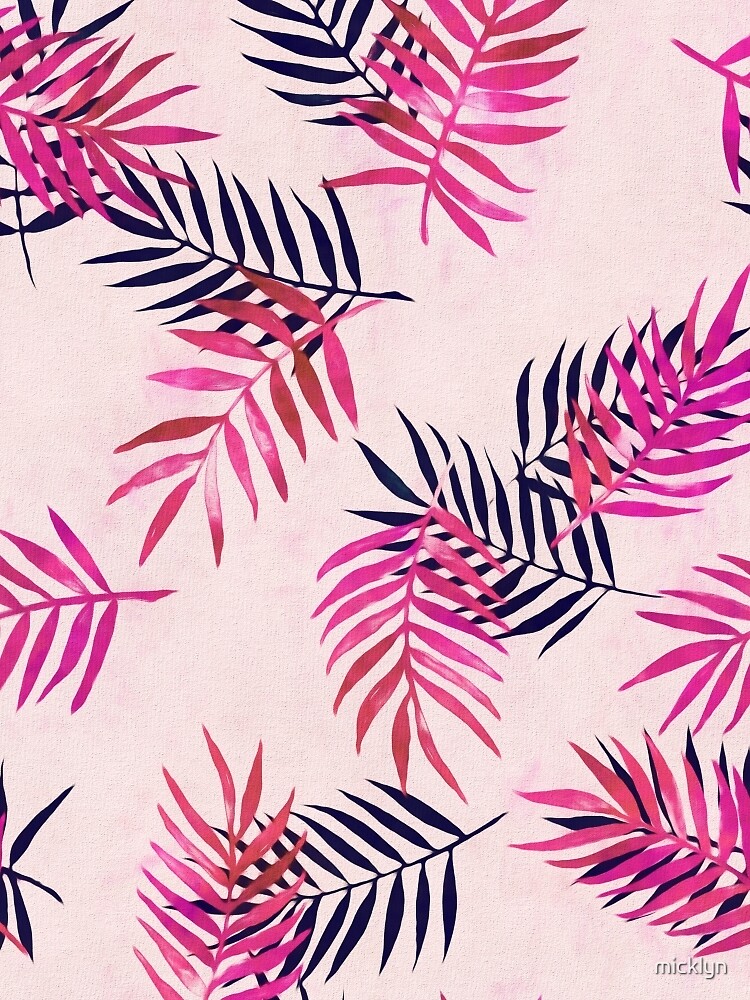  Pink  Palm Pattern  by micklyn Redbubble