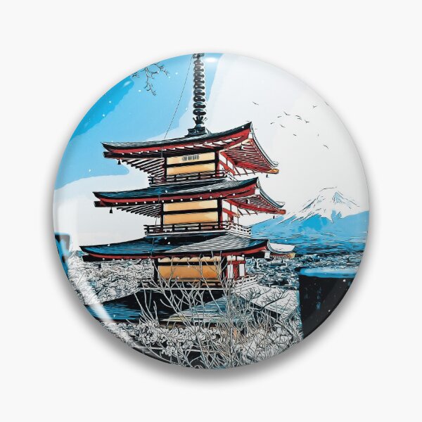 Artikelvorschau, Japon Stadt, Mont Fuji Illustration, Zeichnung entworfen und verkauft von SkyzCreative.