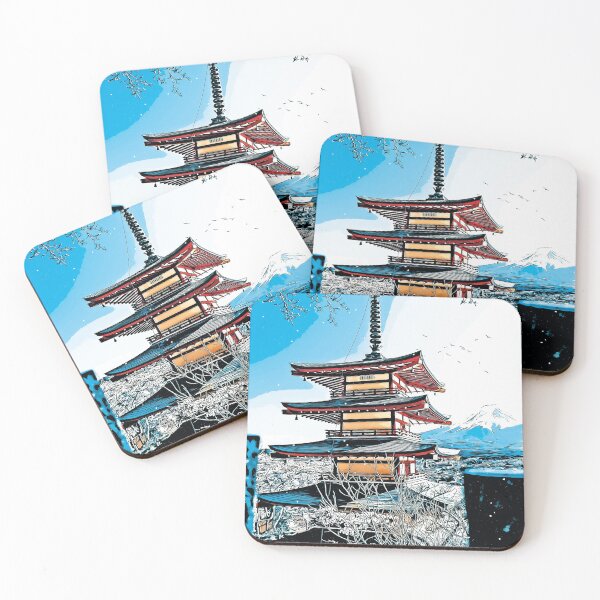Artikelvorschau, Japon Stadt, Mont Fuji Illustration, Zeichnung entworfen und verkauft von SkyzCreative.