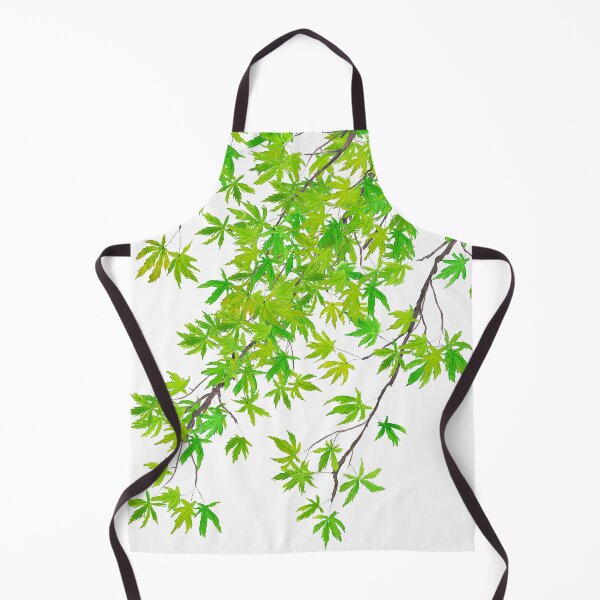 Item preview, hand painted fresh green maple leafs watercolor designed and sold by ColorandColor.