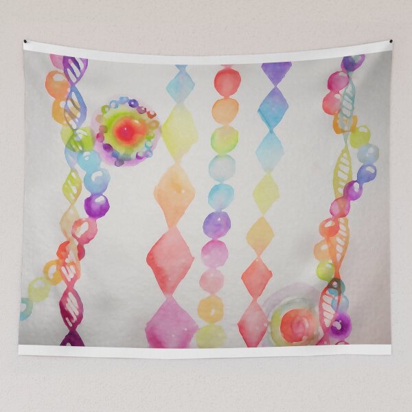 Item preview, healing DNA rainbow strand Chakra watercolor painting  designed and sold by Stephanie  Skeem.