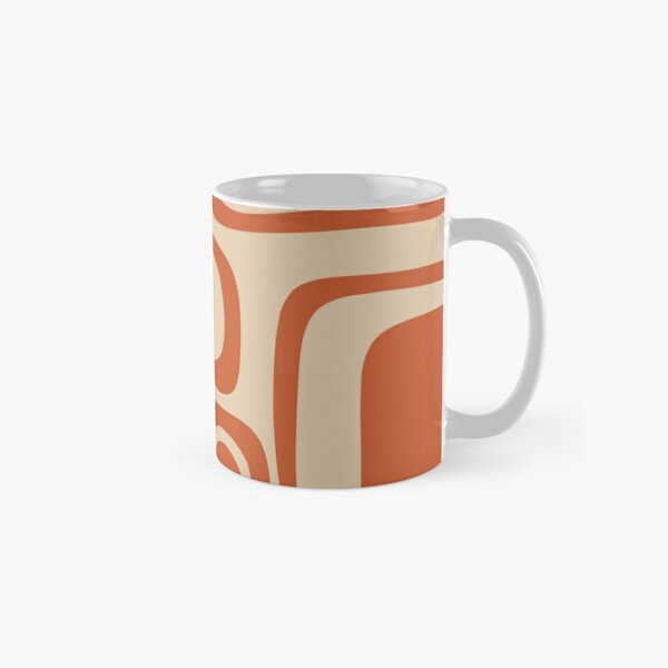 Palm Springs Retro Midcentury Modern Abstract Pattern in Mid Mod Burnt Orange and Beige Classic Mug