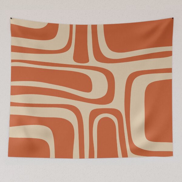 Item preview, Palm Springs Retro Midcentury Modern Abstract Pattern in Mid Mod Burnt Orange and Beige designed and sold by kierkegaard.