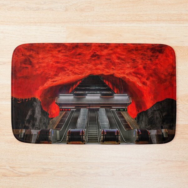 Item preview, Red and black Stockholm Metro station in Sweden designed and sold by SvetlanaSF.