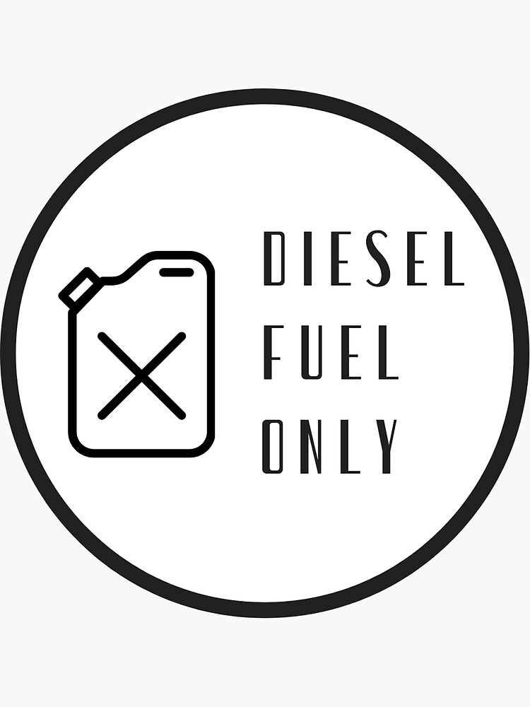 "Diesel Only 'Jerry Can' Fuel Cap Decal Sticker Fuel and Fumes