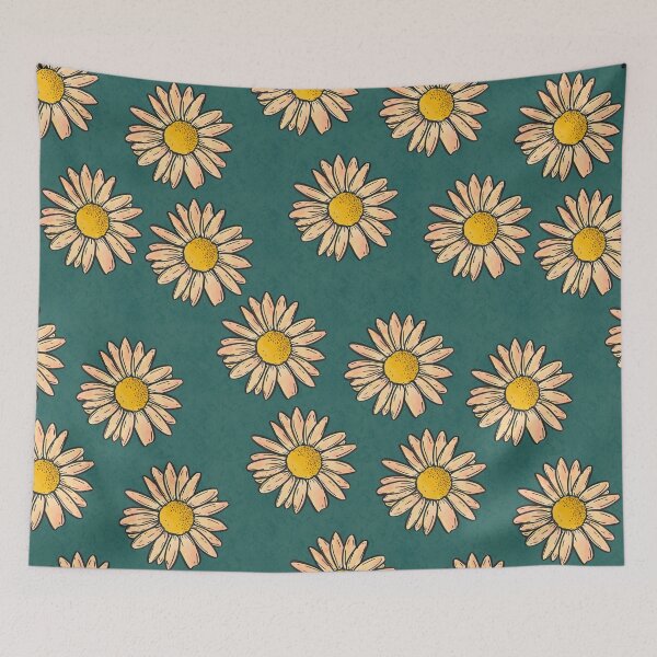 Item preview, Teal Daisy Springtime Pattern designed and sold by WriteTheRainbow.