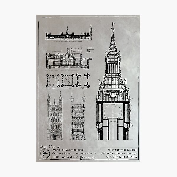 Item preview, Palace of Westminster Architecture Plans [A] designed and sold by T44BluePrints.