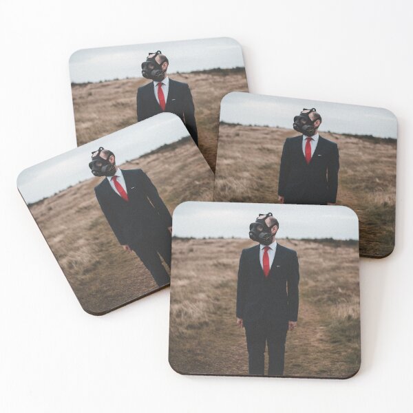 Item preview, man in business suit and gas mask standing in a field designed and sold by erikallen920.