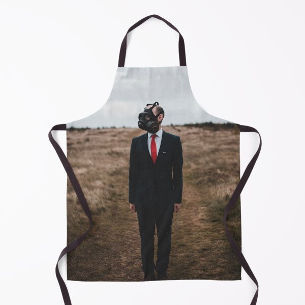 Item preview, man in business suit and gas mask standing in a field designed and sold by erikallen920.