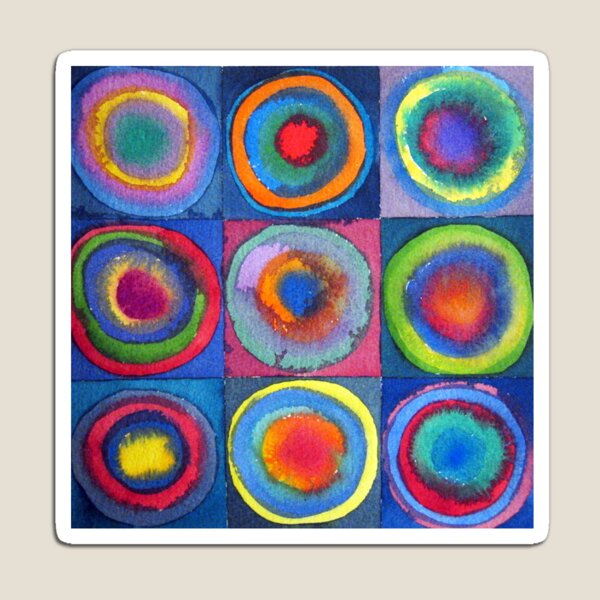 Circles - abstract watercolour by Francesca Whetnall Magnet