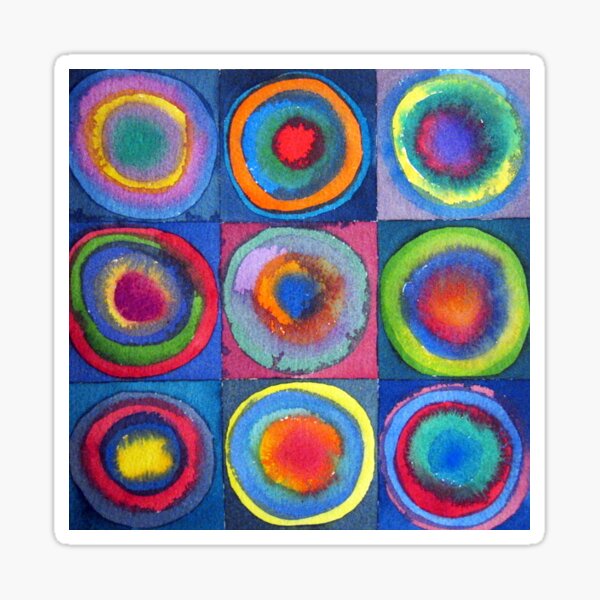 Circles - abstract watercolour by Francesca Whetnall Sticker