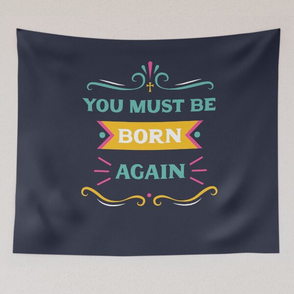 Item preview, You Must Be Born Again Bible Verse Christian Cross Jesus Christ God Inherit Kingdom of God Gospel Ye Must Be Born Again designed and sold by gkao.