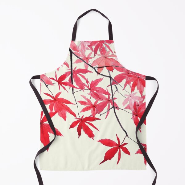 Item preview, red maple leaves watercolor painting designed and sold by ColorandColor.