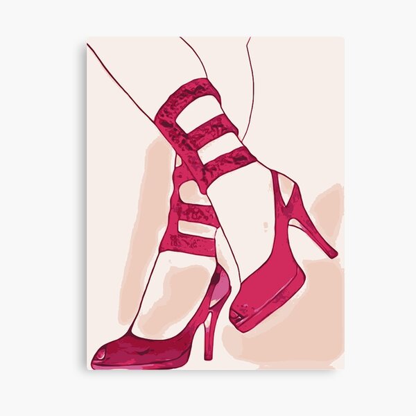 Red Shoes By Loure Bussey Canvas Print