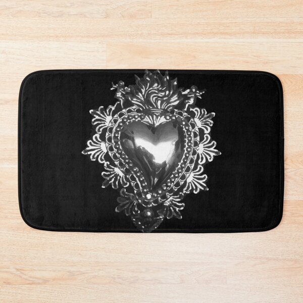 Item preview, Silver sacred heart mexican milagrito handmade tin decoration folk art maximalist metalwork designed and sold by T-Mex.