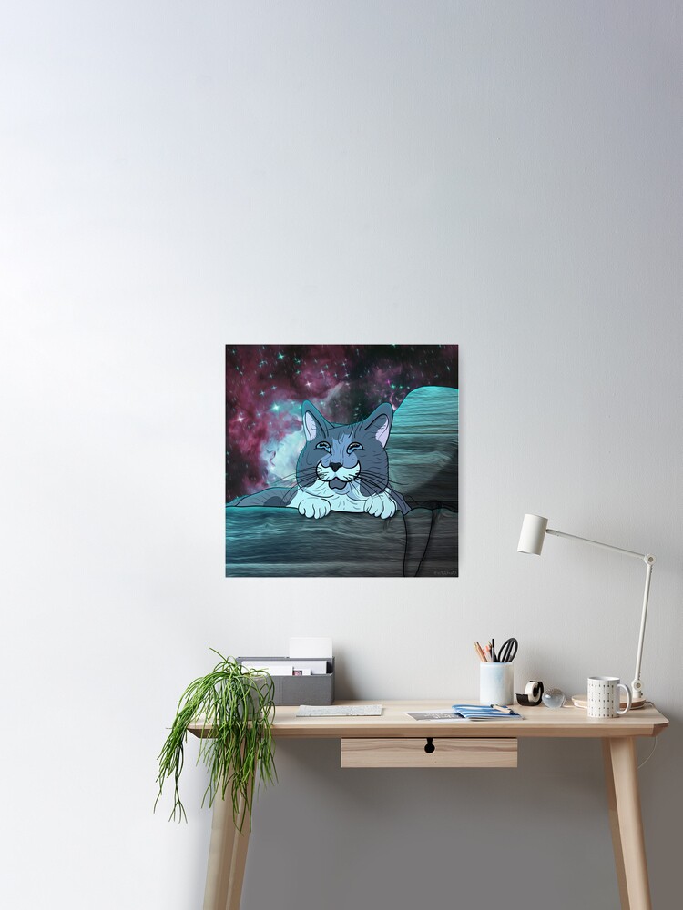 Poster, Lucipurr IN SPACE designed and sold by m90photo