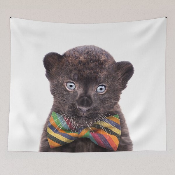 Item preview, Baby Panther With Bow Tie, Baby Animals Art Print by Synplus designed and sold by synplus.