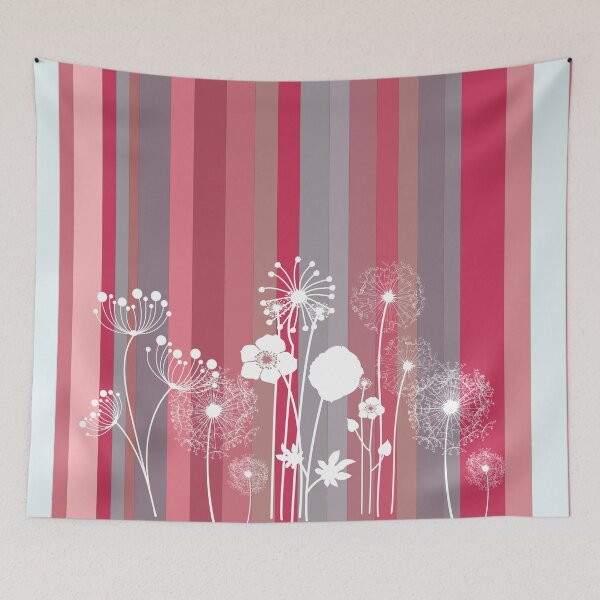 Item preview, Wildflowers on Bayadere Stripes designed and sold by squishyrainbow.