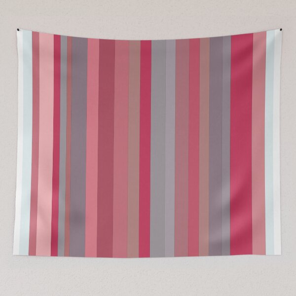 Item preview, Vertical Bayadere Stripes in coral red, mauve, and pruprle gray.  designed and sold by squishyrainbow.