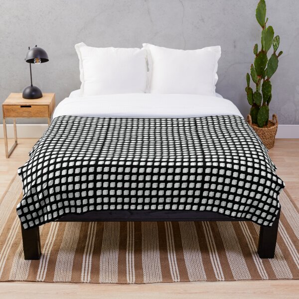 Black and White Cube Throw Blanket