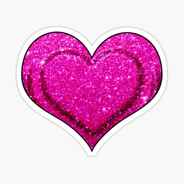 Mercei 1.5 Pink Heart Stickers with Glitter Holographic Gravel Pattern, 500 Pcs Sparkling Adhesive Heart Sticker Labels per Roll, Love Stickers for