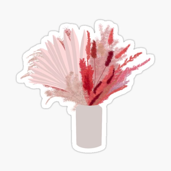 Pink Pampas Grass Sticker For Sale By Ashtonwilkes Redbubble